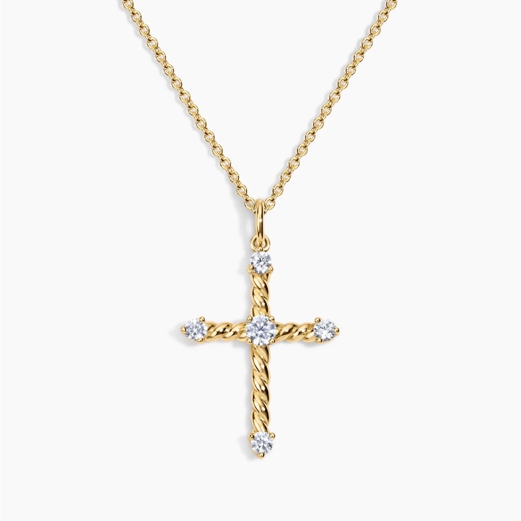 Grace Point Double-Chain Gold Cross Pendant Necklace